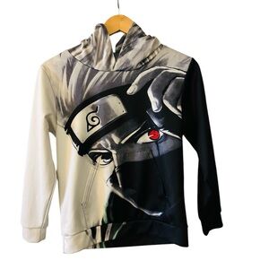 Kids Naruto Kakashi hoodie sweatshirt (Child M) Hoodie sweatshirt, Comic, black